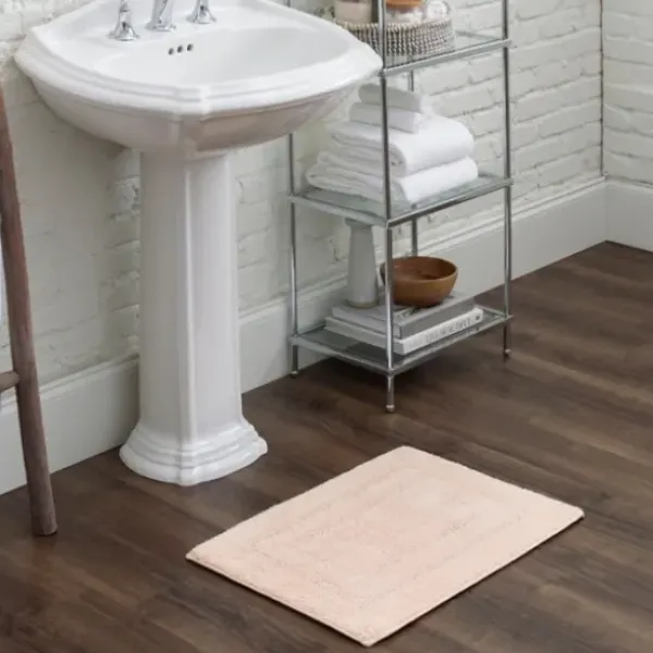Bathroom Rugs-Kirkland's Home Creme Plush Reversible Cotton Bath Mat, 45 In. Ivory