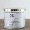 Candles-Kirkland's Home Crisp Linen 3-Wick Jar Candle Blue