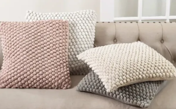 Pillows-Kirkland's Home Crochet Pom Pom Cotton Pillow White