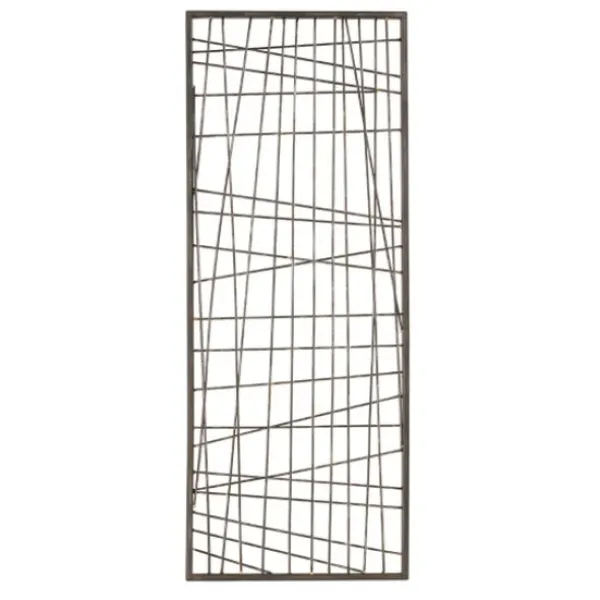 Wall Plaques-Kirkland's Home Crosshatch Metal Frame Plaque Brown