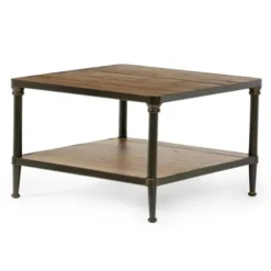 Coffee Tables-Kirkland's Home Crowley Wood And Iron Bunching Coffee Table Brown