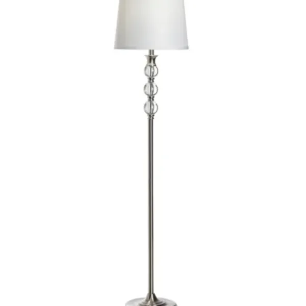 Floor Lamps-Kirkland's Home Crystal And Silver Metal Floor Lamp White