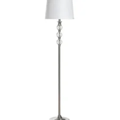 Floor Lamps-Kirkland's Home Crystal And Silver Metal Floor Lamp White