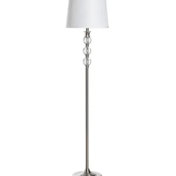 Floor Lamps-Kirkland's Home Crystal And Silver Metal Floor Lamp White
