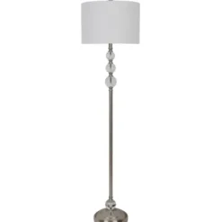 Floor Lamps-Kirkland's Home Crystal Orb Stacked Floor Lamp, 60 In. White