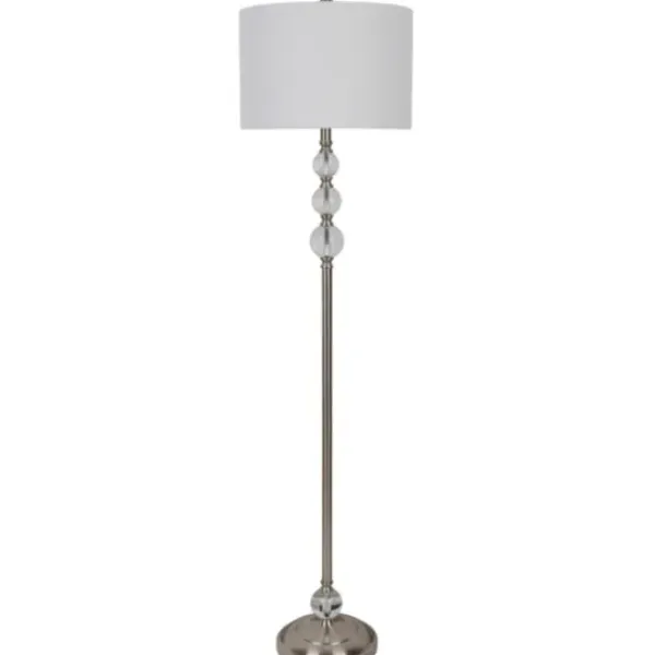 Floor Lamps-Kirkland's Home Crystal Orb Stacked Floor Lamp, 60 In. White
