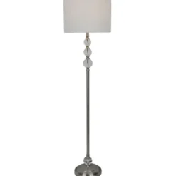 Floor Lamps-Kirkland's Home Crystal Orb Stacked Floor Lamp, 60 In. White