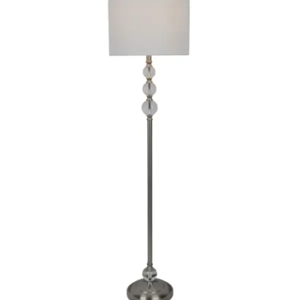 Floor Lamps-Kirkland's Home Crystal Orb Stacked Floor Lamp, 60 In. White