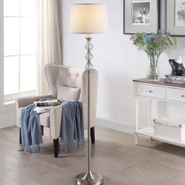 Floor Lamps-Kirkland's Home Crystal Orb Stacked Floor Lamp White