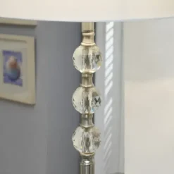 Floor Lamps-Kirkland's Home Crystal Spheres Brushed Nickel Floor Lamp White