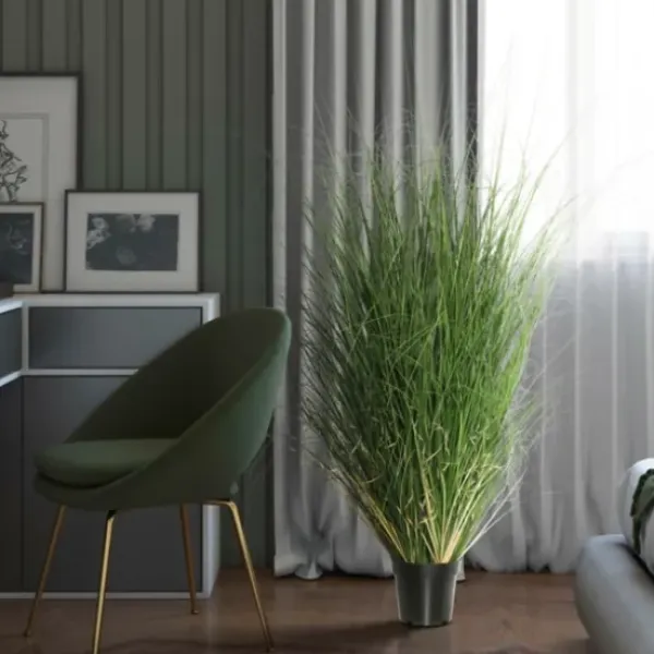 Trees & Topiaries-Kirkland's Home Curled Green Grass Potted Plant
