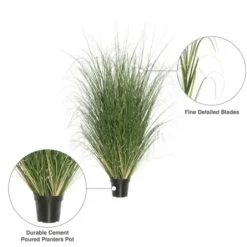 Trees & Topiaries-Kirkland's Home Curled Green Grass Potted Plant