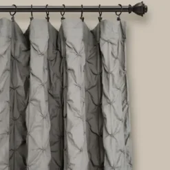 Curtains & Drapes-Kirkland's Home Curtain Panel Set With Overlay, 84 In. Gray