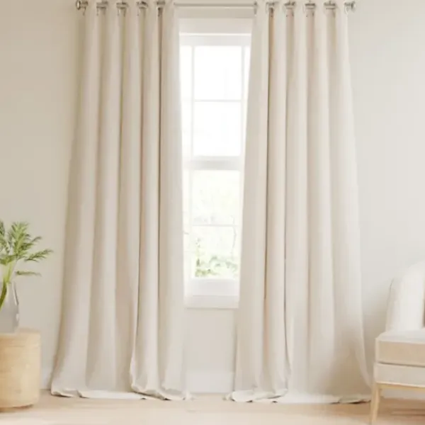 Curtains & Drapes-Kirkland's Home Curtain Panel Set With Overlay, 95 In. Gray