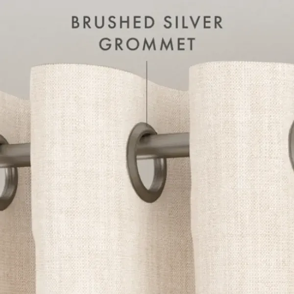 Curtains & Drapes-Kirkland's Home Curtain Panel Set With Overlay, 95 In. Gray