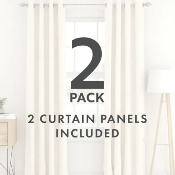 Curtains & Drapes-Kirkland's Home Curtain Panel Set With Overlay, 95 In. Gray