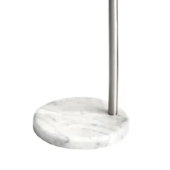 Floor Lamps-Kirkland's Home Curved Floor Lamp With Marble Base Silver