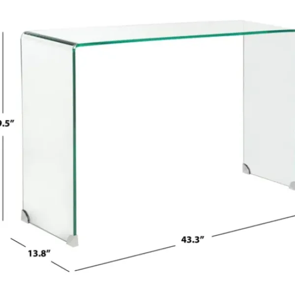 Console Tables-Kirkland's Home Curved Glass Console Table Clear
