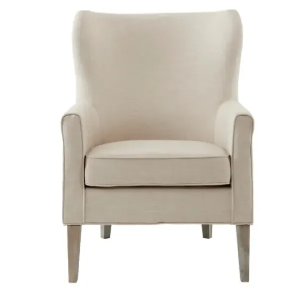 Accent Chairs-Kirkland's Home Curved Wingback Accent Chair Ivory