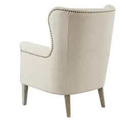 Accent Chairs-Kirkland's Home Curved Wingback Accent Chair Ivory