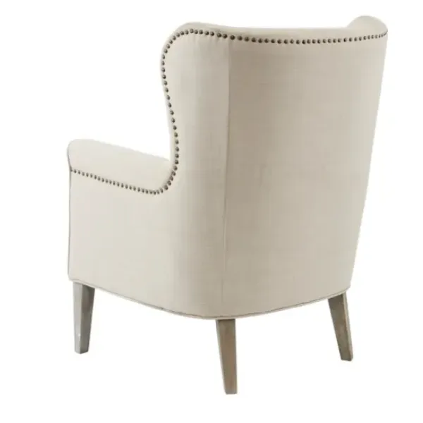 Accent Chairs-Kirkland's Home Curved Wingback Accent Chair Ivory