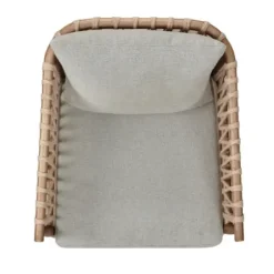 Accent Chairs-Kirkland's Home Curved Wood And Jute Rope Accent Chair Gray