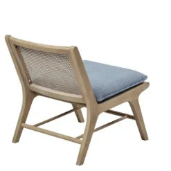 Accent Chairs-Kirkland's Home Cushion Ash Cane Back Accent Chair Blue