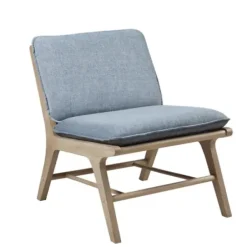 Accent Chairs-Kirkland's Home Cushion Ash Cane Back Accent Chair Blue