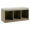 Benches & Ottomans-Kirkland's Home Cushioned Open Cubby Storage Bench Gray