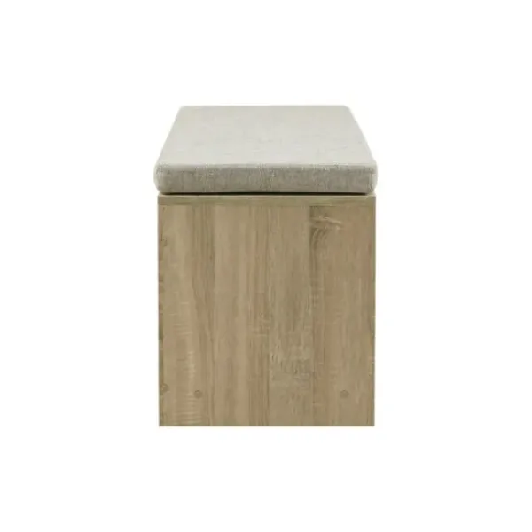 Benches & Ottomans-Kirkland's Home Cushioned Open Cubby Storage Bench Gray