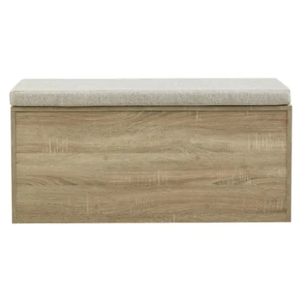 Benches & Ottomans-Kirkland's Home Cushioned Open Cubby Storage Bench Gray