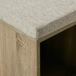 Benches & Ottomans-Kirkland's Home Cushioned Open Cubby Storage Bench Gray