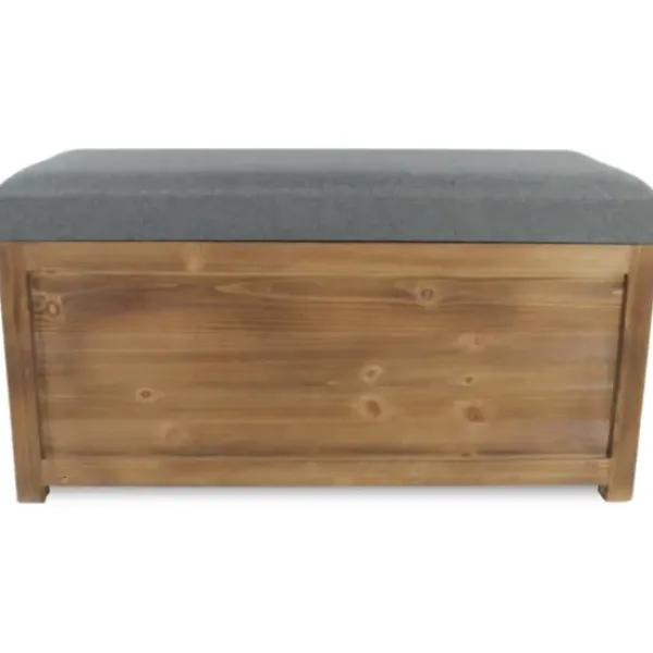 Benches & Ottomans-Kirkland's Home Cushioned Storage Benches, Set Of 2 Gray