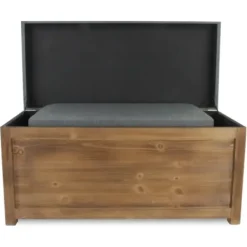 Benches & Ottomans-Kirkland's Home Cushioned Storage Benches, Set Of 2 Gray