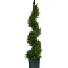 Trees & Topiaries-Kirkland's Home Cypress Spiral Metal Pole Topiary In Black Planter