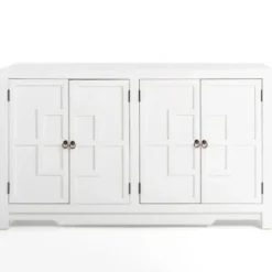 Cabinets & Sideboards-Kirkland's Home Cyra 4-Door Wood Cabinet White