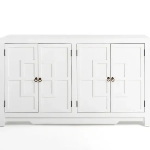Cabinets & Sideboards-Kirkland's Home Cyra 4-Door Wood Cabinet White