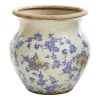 Vases-Kirkland's Home 3D Floral Cream Ceramic Vase White
