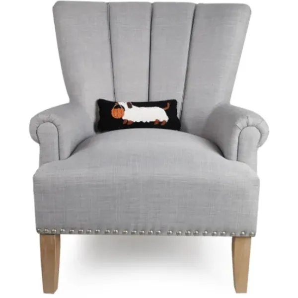 Pillows-Kirkland's Home Dachshund Ghost Halloween Mini Lumbar Pillow Black/Ivory