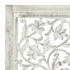 Wall Plaques-Kirkland's Home Daisy Distressed Carved Wall Plaque White