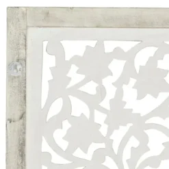 Wall Plaques-Kirkland's Home Daisy Distressed Carved Wall Plaque White
