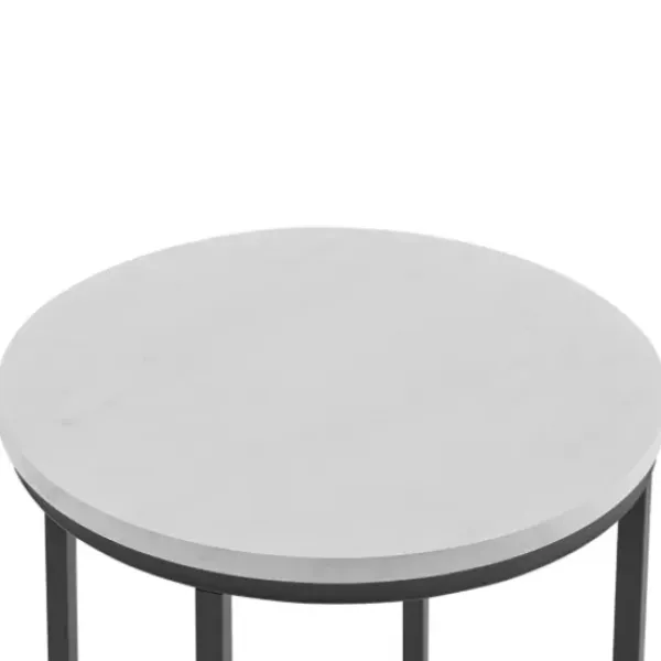 Accent & End Tables-Kirkland's Home Daisy Faux Marble X Base Accent Table