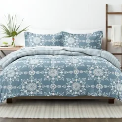 Comforters-Kirkland's Home Daisy Medallion King 3-Pc. Comforter Set Blue
