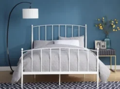 Beds & Headboards-Kirkland's Home Daisy Modern Arch Queen Bed Frame White