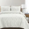 Quilts-Kirkland's Home Daisy Trellis Ruffles 3-Pc. Queen Quilt Set White