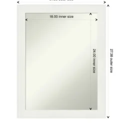Framed Mirrors-Kirkland's Home Daisy White Modern Decorative Framed Mirror