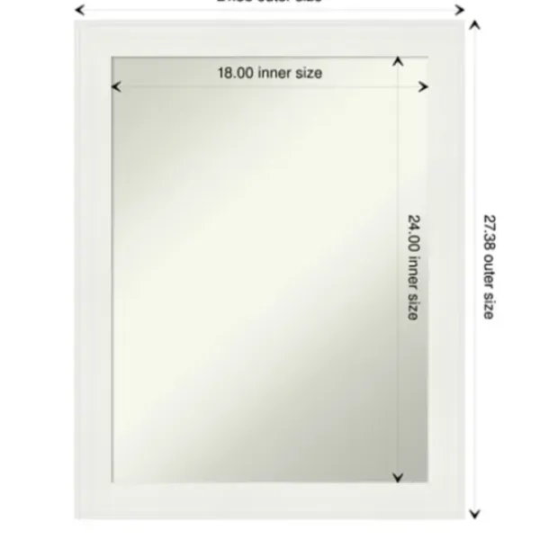 Framed Mirrors-Kirkland's Home Daisy White Modern Decorative Framed Mirror