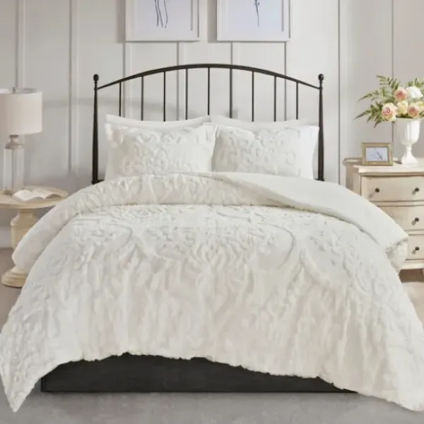 Comforters-Kirkland's Home Damask Full/Queen 3-Pc. Comforter Set White
