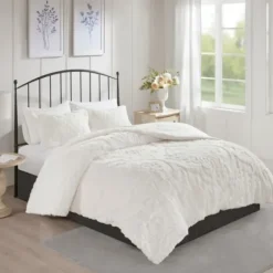 Comforters-Kirkland's Home Damask Full/Queen 3-Pc. Comforter Set White