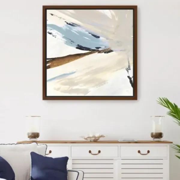 Framed Art-Kirkland's Home Dancing Wind I Framed Canvas Art Print White/Ivory/Blue